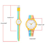 Girls Teens Colorful Gingham Analog Watch - Image 4