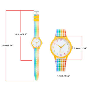Girls Teens Colorful Gingham Analog Watch - Image 4