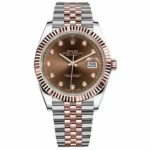 2025 Rolex 126331 Datejust 41 Chocolate Diamond Dial Jubilee Fluted Watch B & P